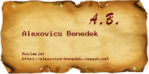 Alexovics Benedek névjegykártya